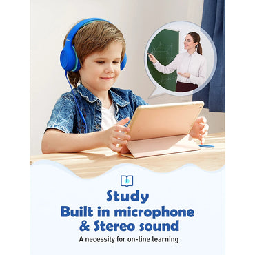 Mpow CH6S Wired Headphones For Kids With Microphone Max 85dB Food Grade Material Over-Ear Kids Headphones For iPad Kindle Phones