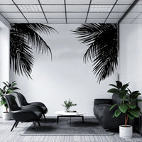 Tropical Palm Tree Leaves Wall Sticker Office Kids Room Twigs Palm Branch Leaf Summer Beach Forest LandScape Wall Decal Playroom
