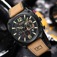 New CURREN Brand Watch Men Leather Sports Watches Men's Army Military Quartz Wristwatch Chronograph Male Clock Relogio Masculino