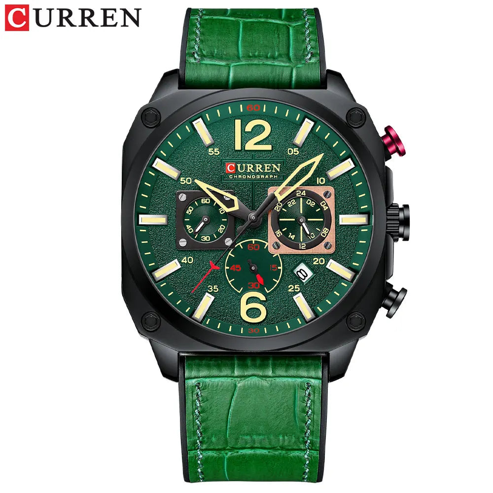 New CURREN Brand Watch Men Leather Sports Watches Men's Army Military Quartz Wristwatch Chronograph Male Clock Relogio Masculino