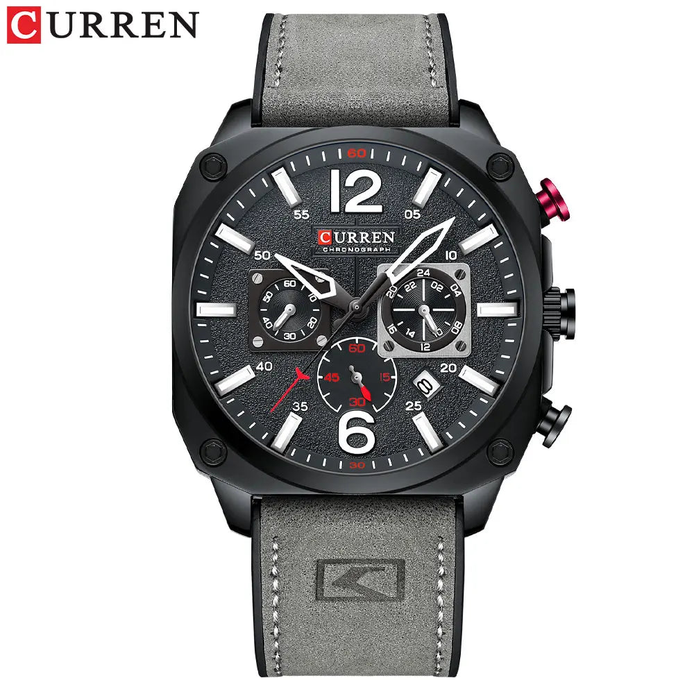 New CURREN Brand Watch Men Leather Sports Watches Men's Army Military Quartz Wristwatch Chronograph Male Clock Relogio Masculino