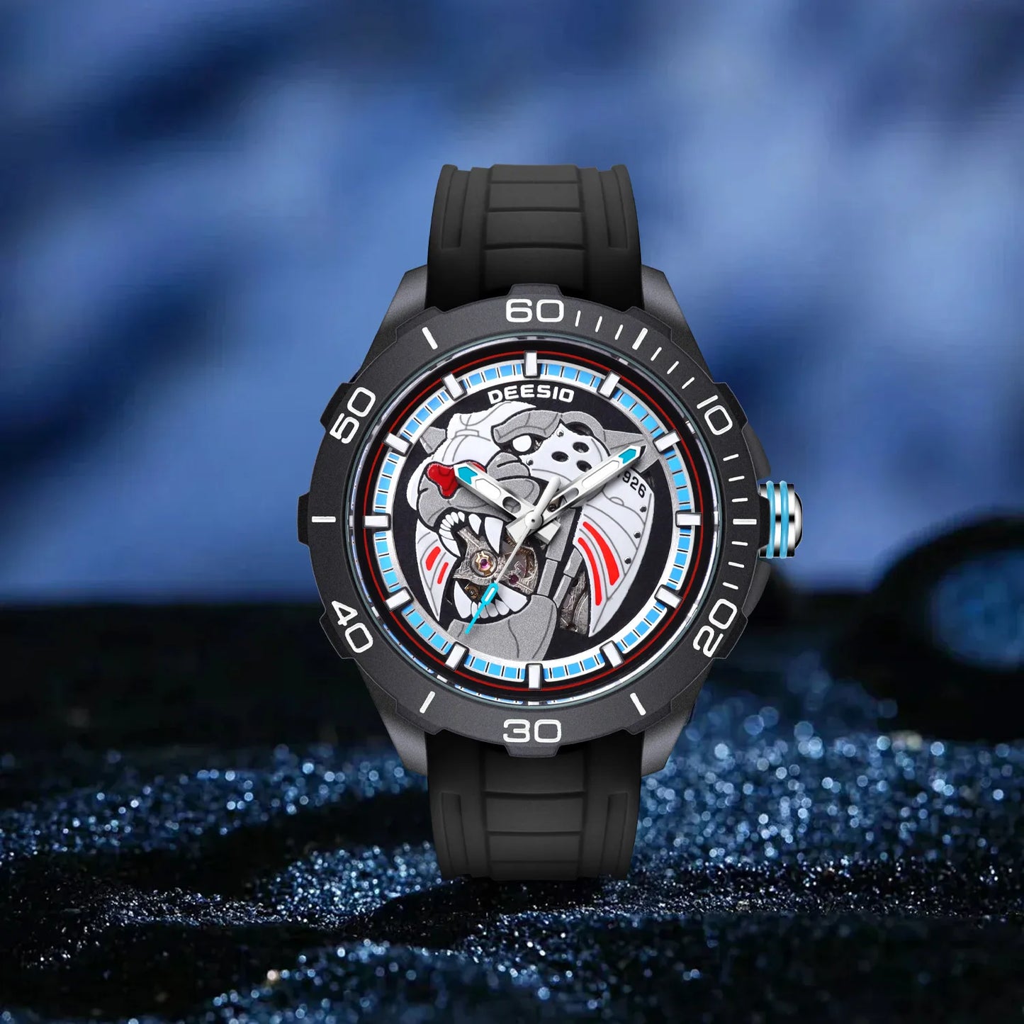 Deesio Men's Automatic Mechanical Watch Carbon Fiber Case Luminous Display Water Resistant Fashion Sport Watch Gift for Men