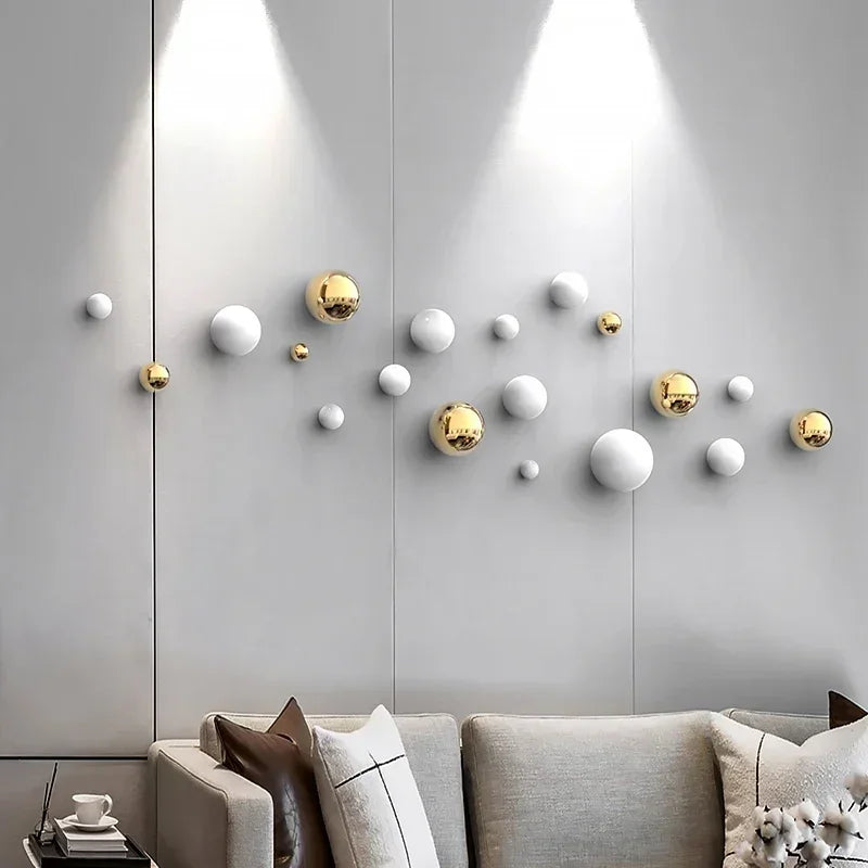 Nordic Stereo Resin Background Wall Decor Ball Living Room Decor Ball Home Accessories Hotel Commercial Space Shop Wall Hanging