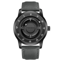 FOXBOX Watch Personalized Fashion Floating Magnetic Pointer Free Ball Bearing Creative Simple Waterproof Quartz Watch for Men