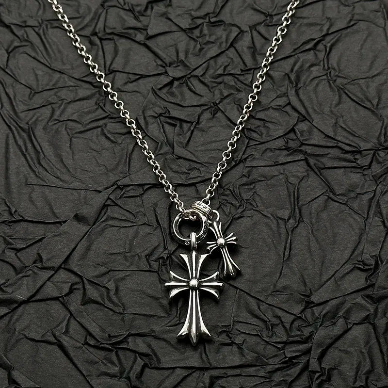 S925 Pure Silver Necklace for Men and Women, Sweater Chain, High-end Accessory Pendant, Collarbone, Hip-hop Accessory
