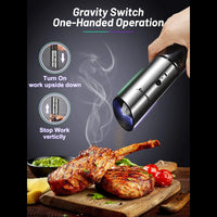 2pcs electric salt and pepper grinder set, USB rechargeable salt and pepper grinder set, electric salt and pepper grinder