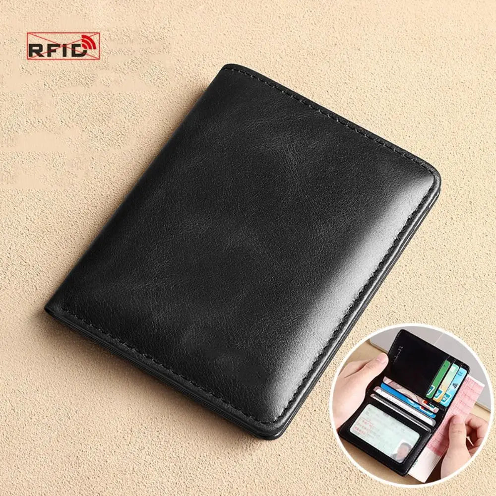 Vintage Leather Mini Wallets for Men RFID Card Holder Money Clip Slim Male  Purse Men's Wallet Bag 2026
