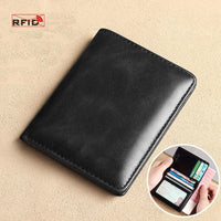 Vintage Leather Mini Wallets for Men RFID Card Holder Money Clip Slim Male  Purse Men's Wallet Bag 2026