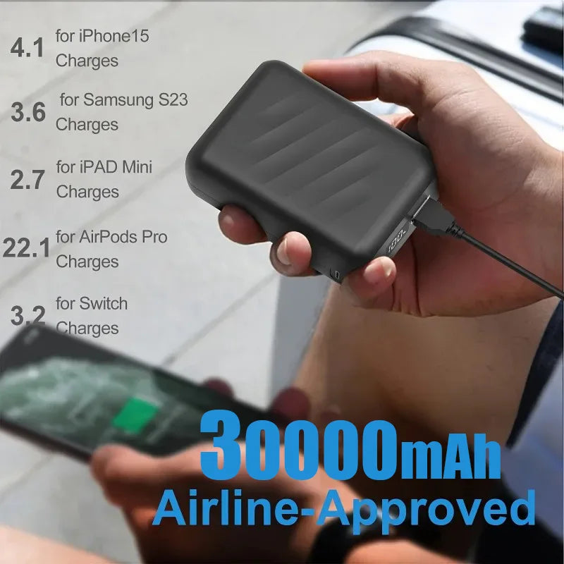 30000mAh Rechargeable 12V 3A Power Pack Suitable For Heating Vests Power Banks Backup Batteries And Air Conditioning Workwear