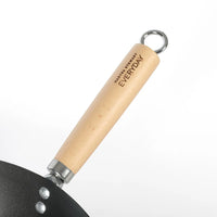 Carbon Steel Wok Nonstick 14 Inch Cooking Pan Dishwasher Safe Suitable All Stovetops Induction Gas Electric Even Heat