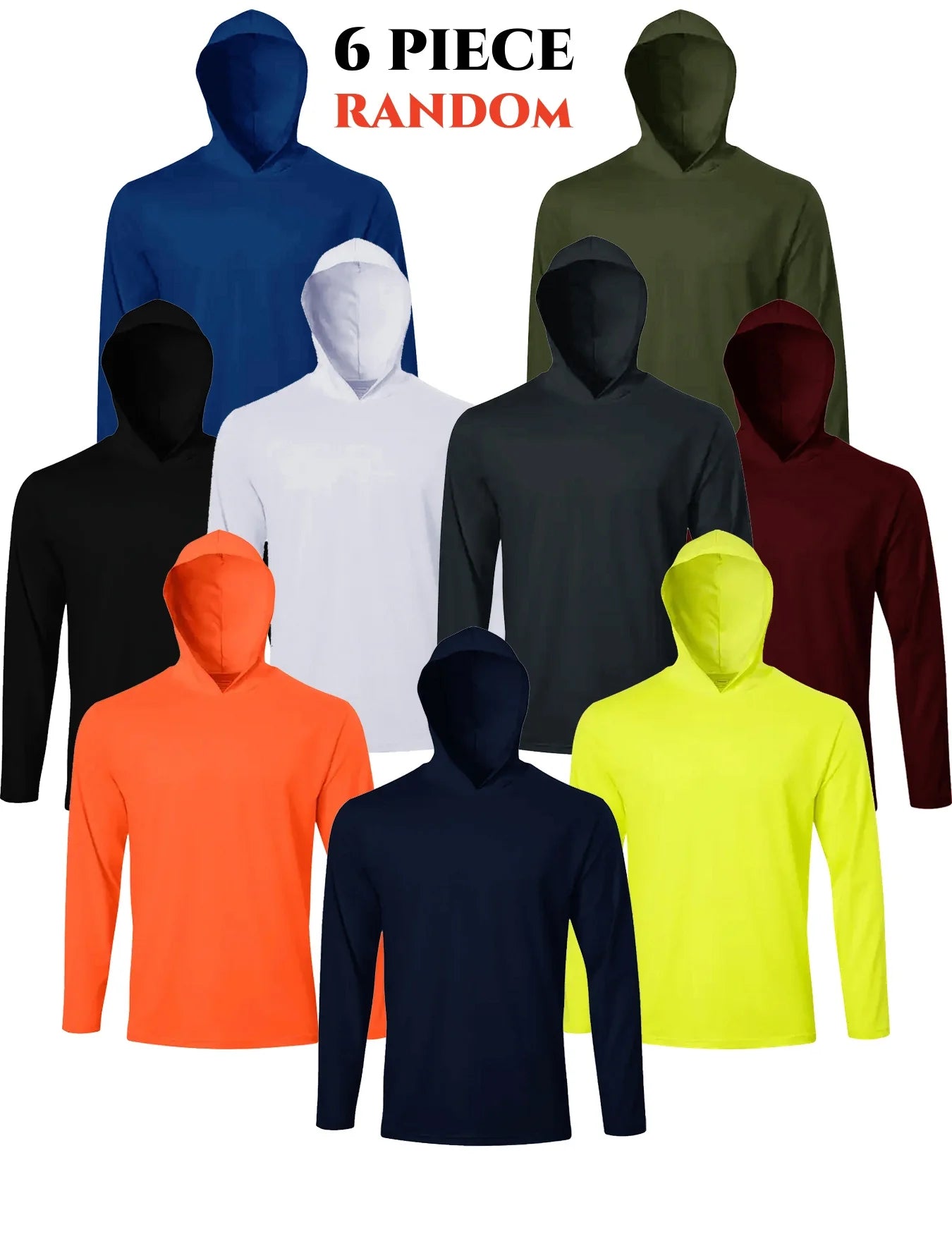 9-color Random 6-piece Men's Quick Drying Long Sleeved T-shirt Moisture Summer Casual Men Hoodie Shirts