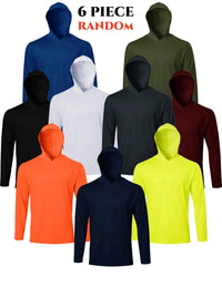 9-color Random 6-piece Men's Quick Drying Long Sleeved T-shirt Moisture Summer Casual Men Hoodie Shirts