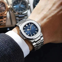 POEDAGAR Luxury Square Men Wristwatch Waterproof Stainless Steel Luminous Date Male Clock Sports Business Quartz Watches For Men