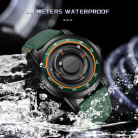 FOXBOX Watch Personalized Fashion Floating Magnetic Pointer Free Ball Bearing Creative Simple Waterproof Quartz Watch for Men