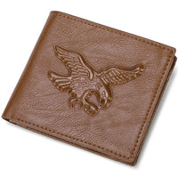 Men's Wallet PU Leather 3D Embossed Eagle Pattern with Multiple Card Slots Credit Card Holder with Coin Pocket