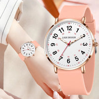LIGE Luxury Silicone Strap Women's Wristwatch Digital Elegant Ladies Watches Fashion Simple Waterproof Quartz Watches for Woman