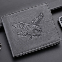 Men's Wallet PU Leather 3D Embossed Eagle Pattern with Multiple Card Slots Credit Card Holder with Coin Pocket