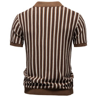 Summer Men's Polo Shirts 2026 Stripe Design Ice Silk Short Sleeve Cool Touch Breathable Casual Outdoor Polo Shirt for Men