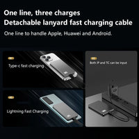 Lenovo Ultra-thin 500000mAh Mobile Power Bank For MagSafe Magnetic Wireless Fast Charge Portable LED Display For iPhone Xiaomi