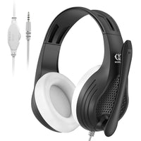 3.5mm Wired Over-Ear Headphones with Mic, Noise Cancelling, Stereo Bass, Soft Earmuffs for Gaming PC/PS4/PS5/XBOX/Laptop/Phone/T