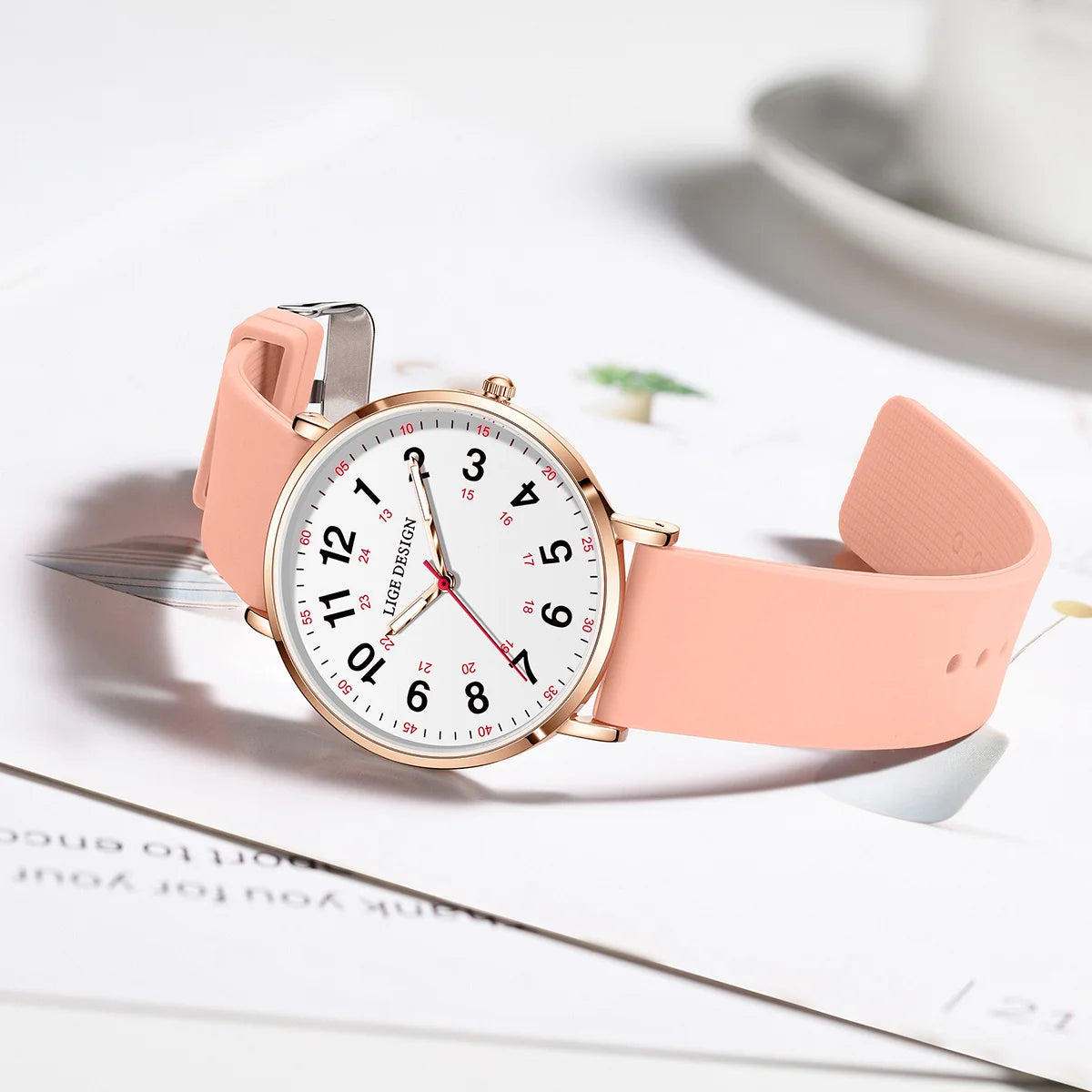 LIGE Luxury Silicone Strap Women's Wristwatch Digital Elegant Ladies Watches Fashion Simple Waterproof Quartz Watches for Woman