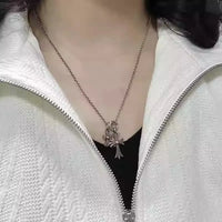 S925 Pure Silver Necklace for Men and Women, Sweater Chain, High-end Accessory Pendant, Collarbone, Hip-hop Accessory
