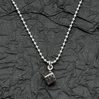 2026 New Model S925 Sterling Silver Retro Old Ring Dice Pendant Necklace European and American Men and Women Niche