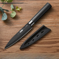 6pcs Kitchen Knife Set with Knife Holder High-grade Black Steel Knife Set Gift Knife Stainless Steel Kitchen Utensils Household