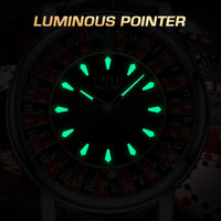 LIGE Fashion Men Watch Rotating Dial Las Vegas Roulette Desktop Theme Watch Men Waterproof Luminous Clock Watches Creative Clock