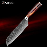 XITUO 1-8Piece Kitchen knife Set 7Cr17Mov Stainless Steel Chef Knife Ultra Sharp Santoku Cleaver Utility Knife Cooking Knives