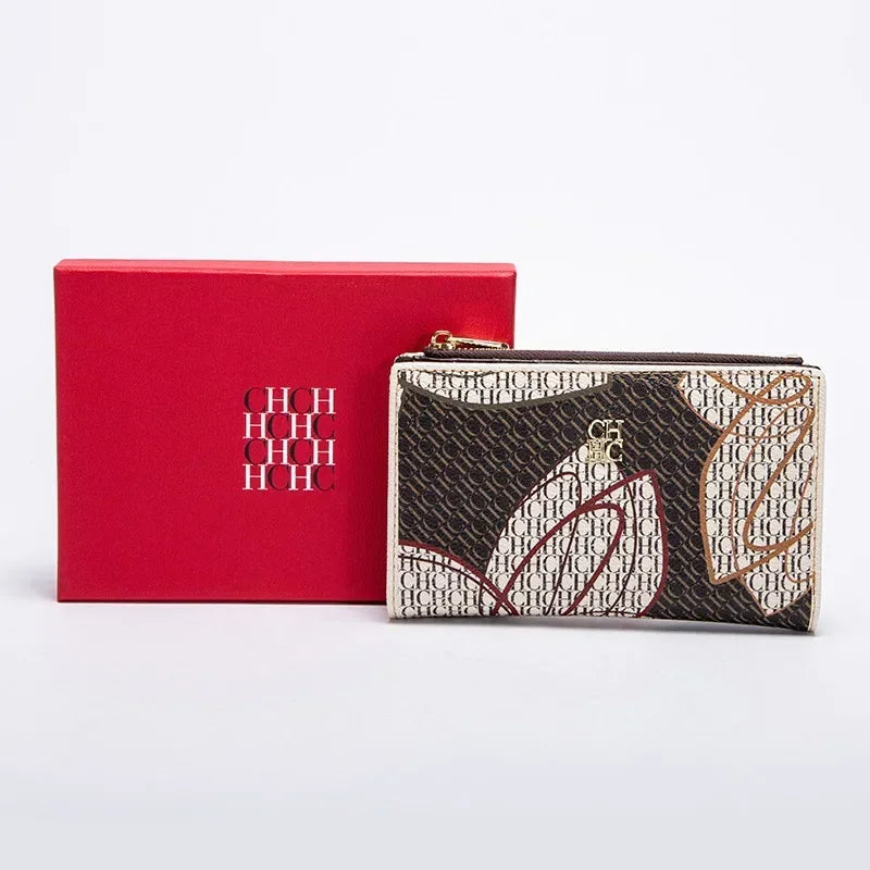 CH Exquisite Compact Portable High-quality Wallet With A High-end Feel Light Luxury Women's Cartoon Pattern Printed Wallet