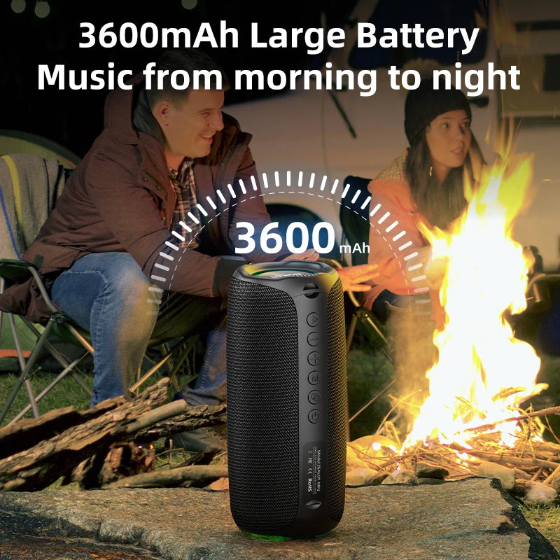Zealot-MP2 Portable Bluetooth Speaker,IPX5 Waterproof 360° Wireless Speaker TWS Stereo Pairing 15hrs Playtime For Camping Hiking