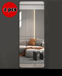 Self Adhesive Full Body Mirror Sticker Acrylic Wall Mounted Dressing Mirror for Bedroom Home Closet Door Easy DIY Installation