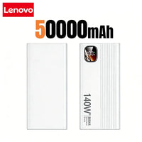 Lenovo 500000mAh 140W PowerBank Super Fast Charge Portable Powerbank External Battery Charger LED Display For iPhone