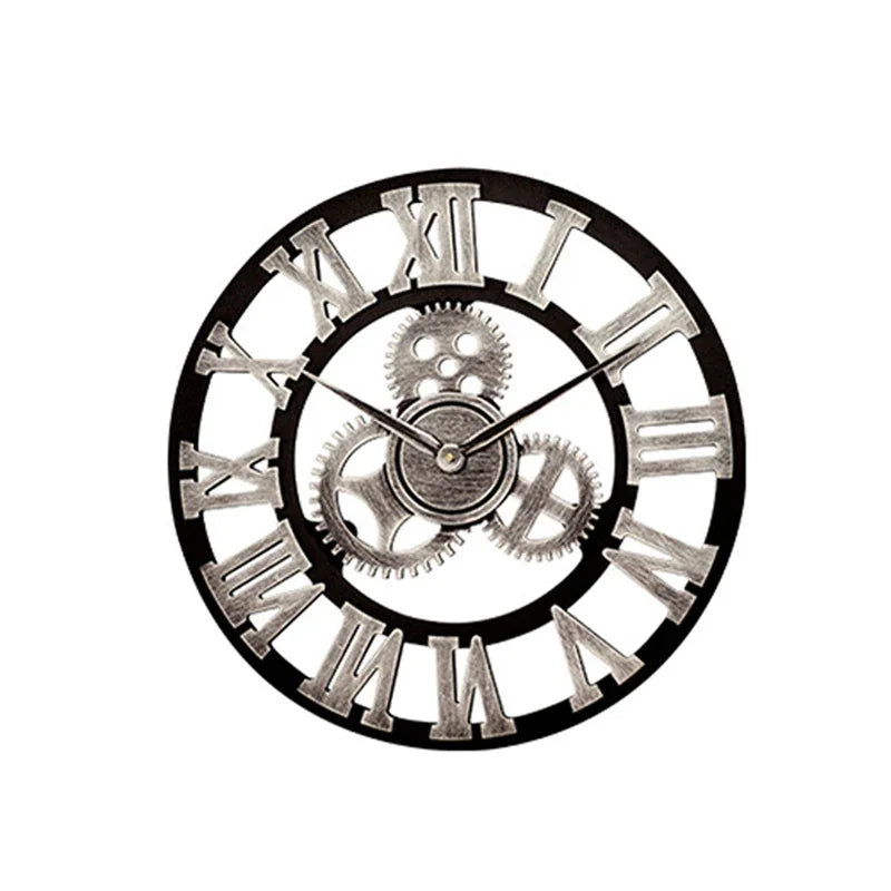 1PC 30/35/40CM Industrial Gear Wall Clock Moving Gear Clock Rustic Gear Wall Clock Industrial Decor Clock for House Warming Gift