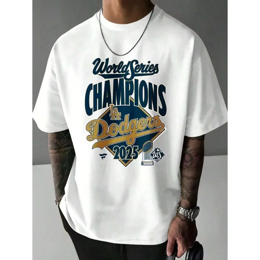 【New style】World Series Champions La Dodgers Men's T Shirts Graphic T Shirts 100 Cotton Shirts Super Soft Mens Gifts Christmas