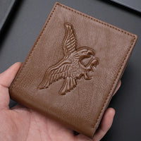 Men's Wallet PU Leather 3D Embossed Eagle Pattern with Multiple Card Slots Credit Card Holder with Coin Pocket