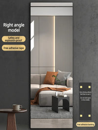 Self Adhesive Full Body Mirror Sticker Acrylic Wall Mounted Dressing Mirror for Bedroom Home Closet Door Easy DIY Installation