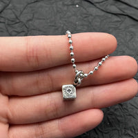 2026 New Model S925 Sterling Silver Retro Old Ring Dice Pendant Necklace European and American Men and Women Niche