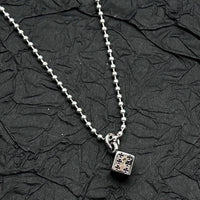 2026 New Model S925 Sterling Silver Retro Old Ring Dice Pendant Necklace European and American Men and Women Niche