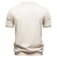 AIOPESON Men's Breathable Silky Polo Shirt Solid Color Soft Skin-Friendly Casual Cool Old Money Style Male Polo Shirts