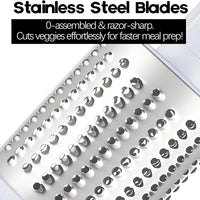 Stainless Steel Rotary Drum Grater – 3‑in‑1 Manual Cheese & Vegetable Slicer, Dishwasher Safe