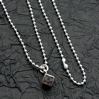 2026 New Model S925 Sterling Silver Retro Old Ring Dice Pendant Necklace European and American Men and Women Niche