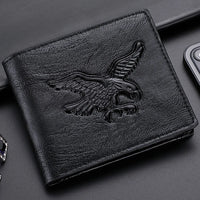Men's Wallet PU Leather 3D Embossed Eagle Pattern with Multiple Card Slots Credit Card Holder with Coin Pocket