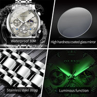 OLEVS 2856 Men's Watches Classic Multifunctional Fltwheel Chronograph Original Quartz Wristwatch Moon Phase 24 Hour Waterproof