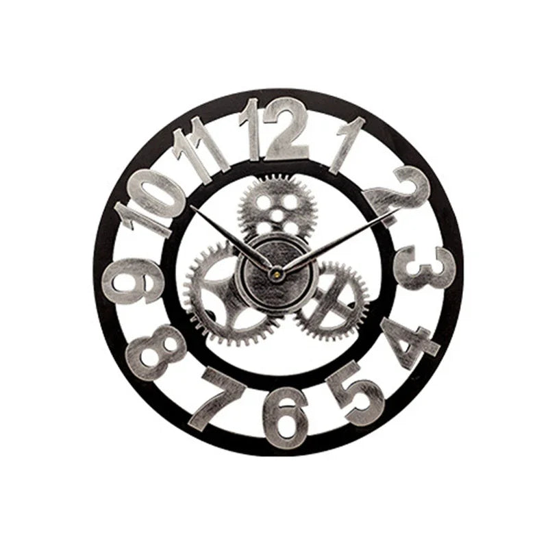 1PC 30/35/40CM Industrial Gear Wall Clock Moving Gear Clock Rustic Gear Wall Clock Industrial Decor Clock for House Warming Gift
