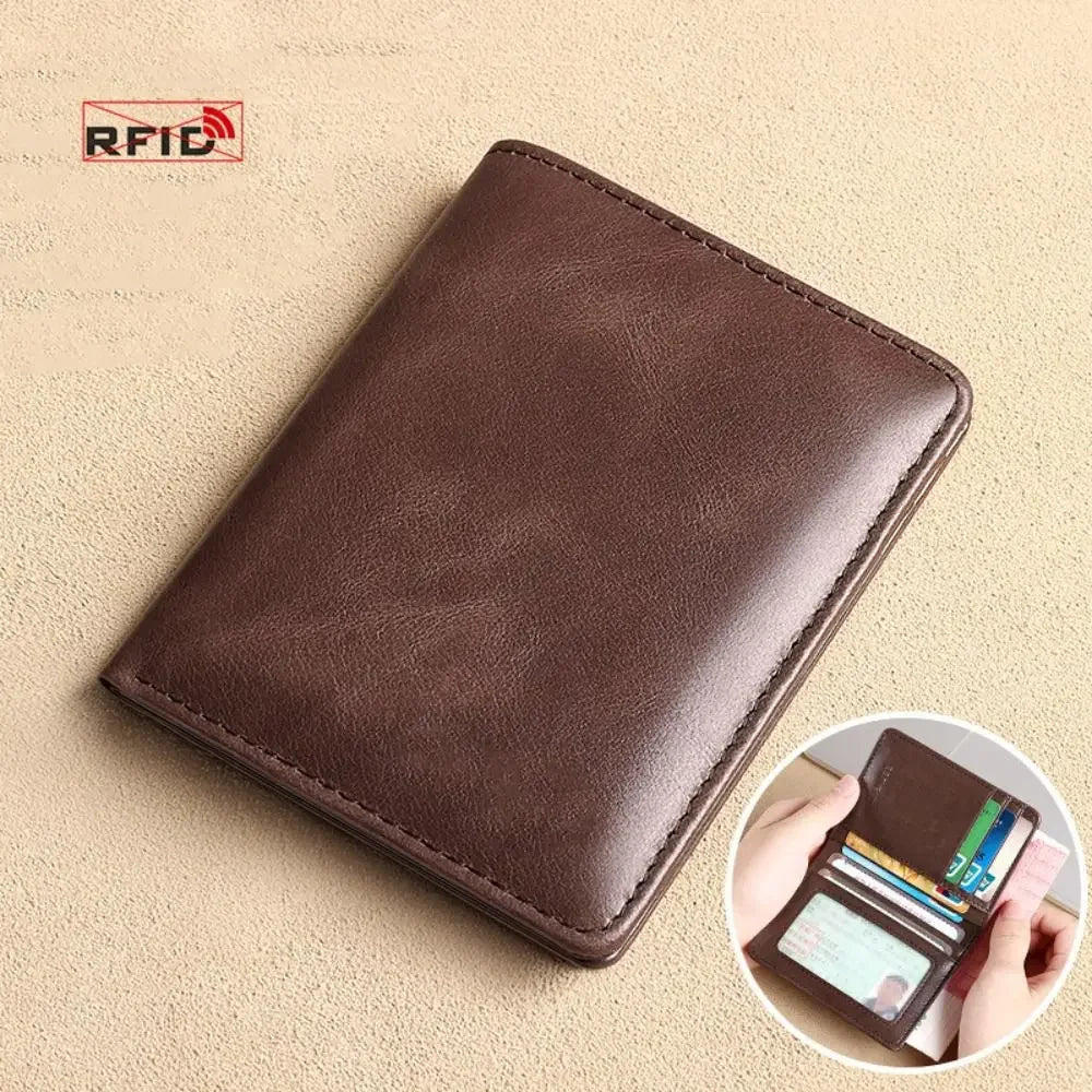 Vintage Leather Mini Wallets for Men RFID Card Holder Money Clip Slim Male  Purse Men's Wallet Bag 2026