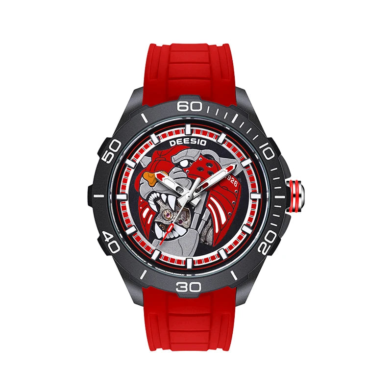 Deesio Men's Automatic Mechanical Watch Carbon Fiber Case Luminous Display Water Resistant Fashion Sport Watch Gift for Men