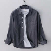 Spring Pink Shirts For Men Autumn Casual Slim Fit 100% Cotton Oxford Long Sleeve Shirt Men's Vintage button down shirt Clothes