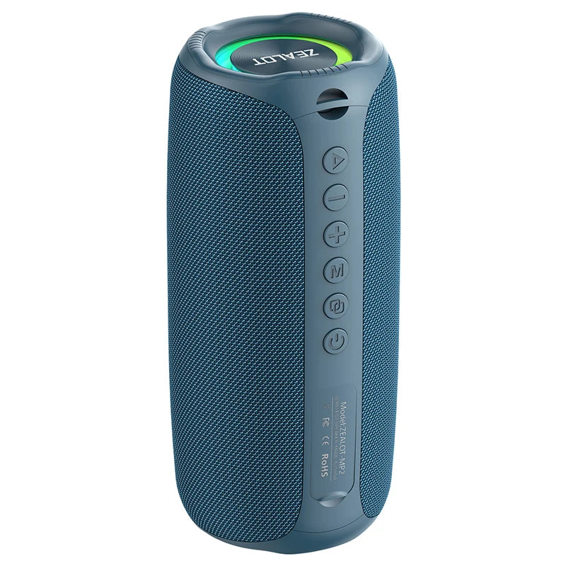 Zealot-MP2 Portable Bluetooth Speaker,IPX5 Waterproof 360° Wireless Speaker TWS Stereo Pairing 15hrs Playtime For Camping Hiking
